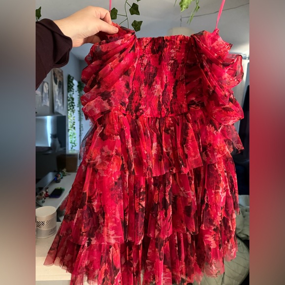 Lace & Beads tulle off-the-shoulder corset mini dress - Picture 10 of 11